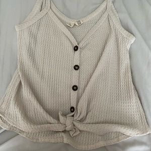 Tillys white/cream waffle knit tank